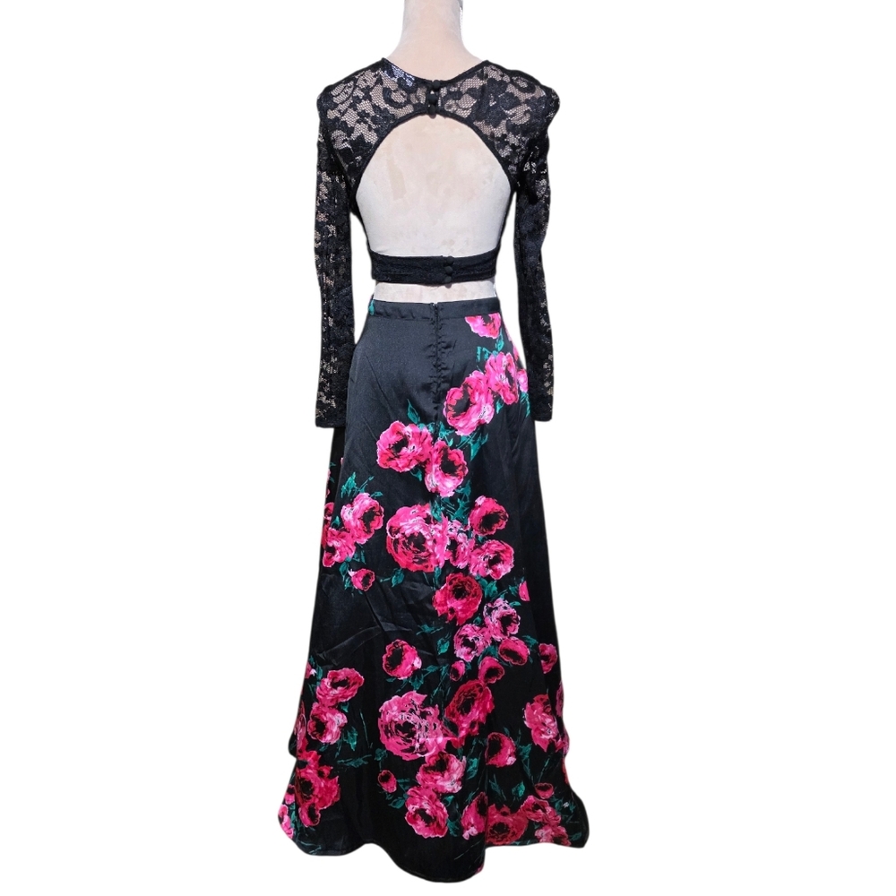 B Darlin Black and Pink Skirt With  Lace Top EUC - Picture 9 of 16